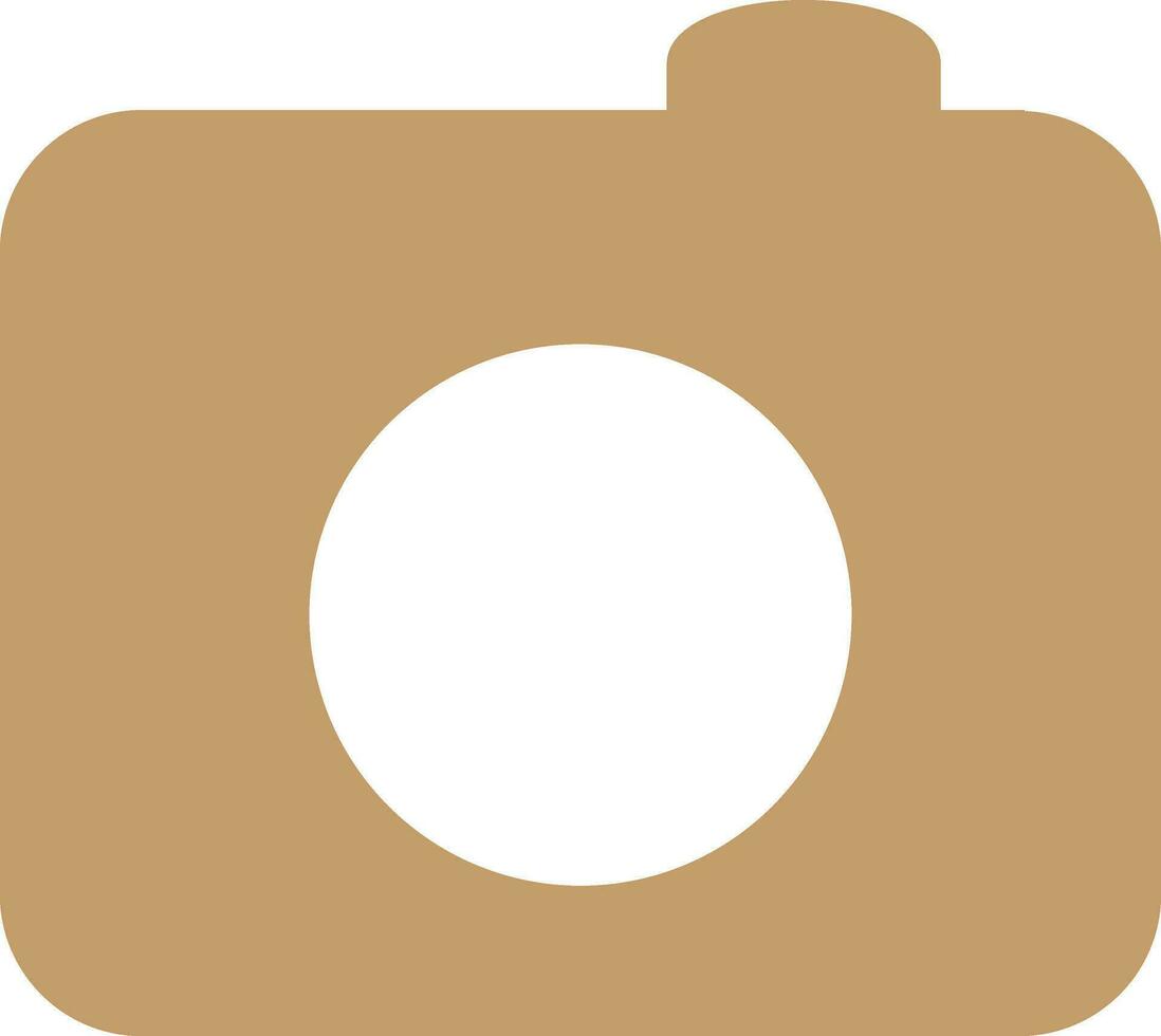 Icon of camera made with brown color. vector