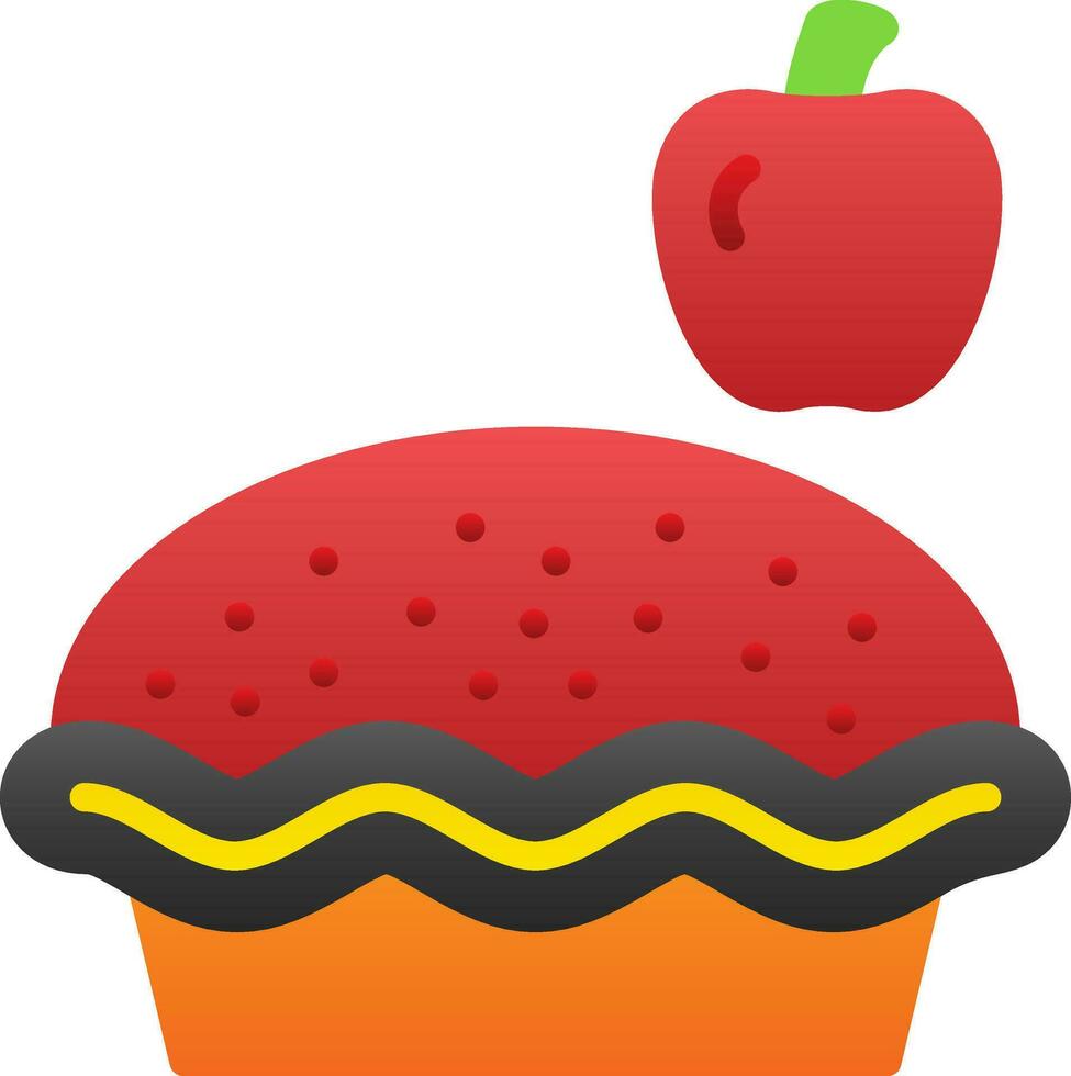 Apple pie Vector Icon Design