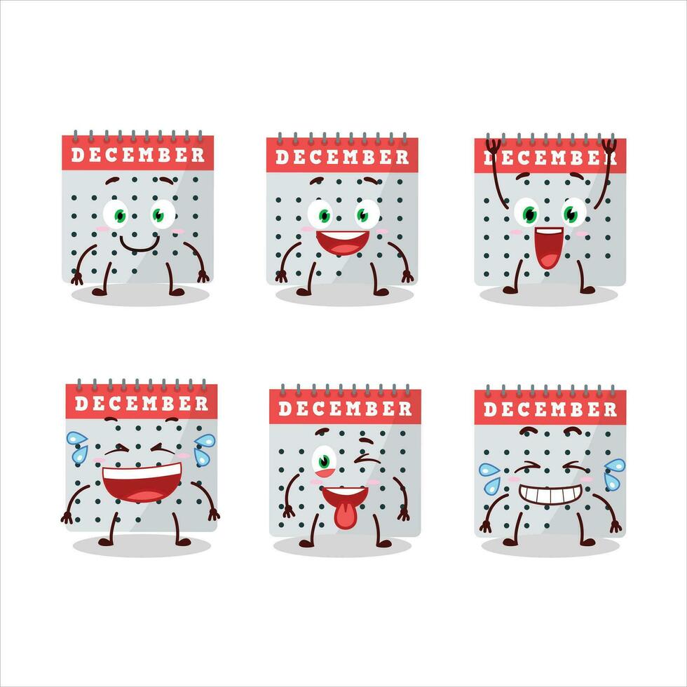 Cartoon character of december calendar with smile expression vector