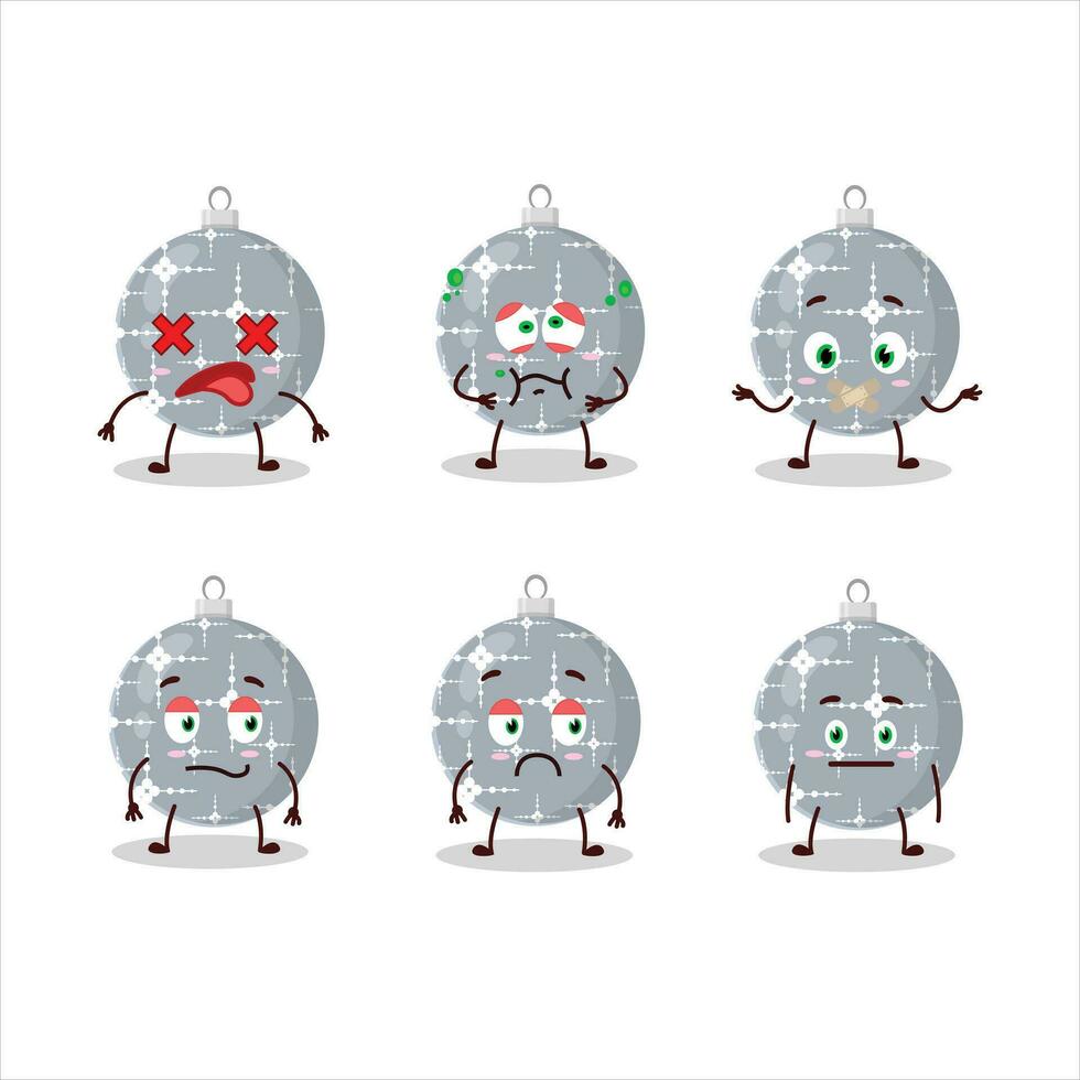 Christmas ball grey cartoon character with nope expression vector