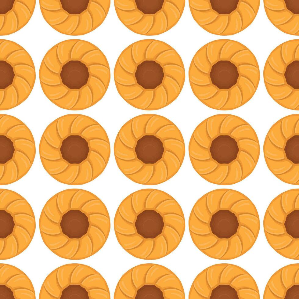 Pattern homemade cookie different taste in pastry biscuit vector
