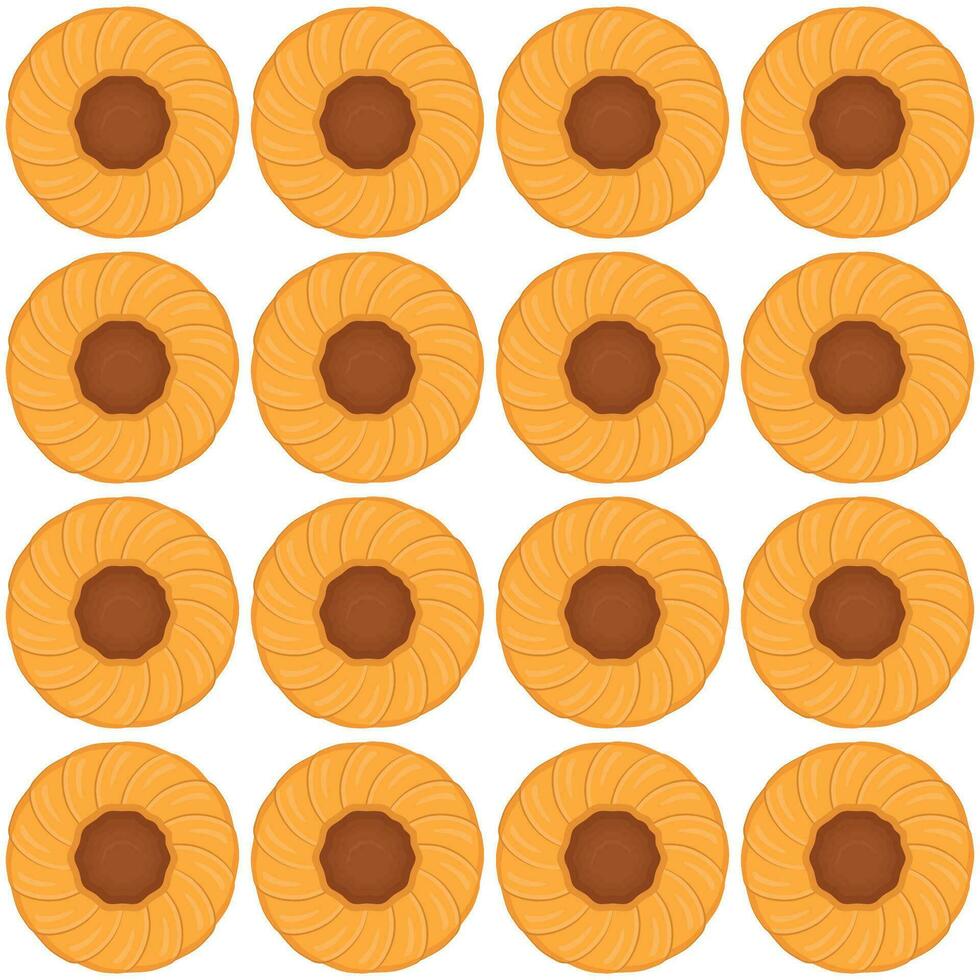 Pattern homemade cookie different taste in pastry biscuit vector