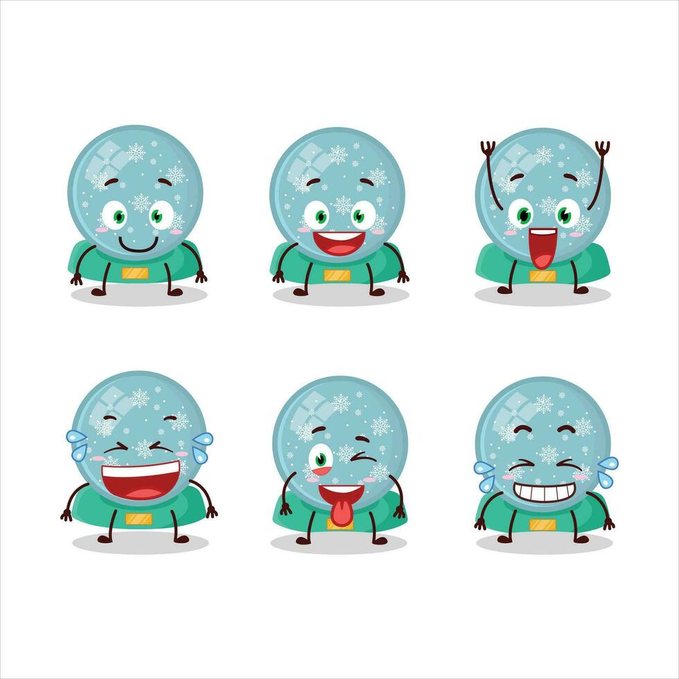 Cartoon character of snowball with snowfall with smile expression vector