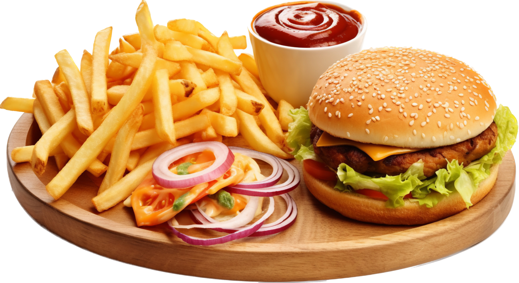 Fast food meal png with AI generated.