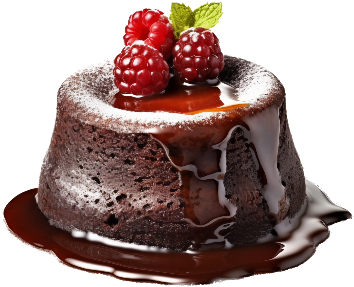 Schokolade Lava Kuchen png mit ai generiert.