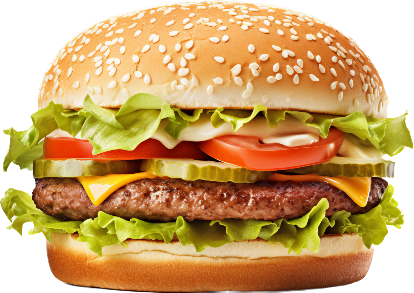 Hamburger PNG met ai gegenereerd.