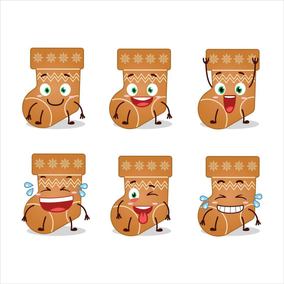 Cartoon character of socks cookie with smile expression vector