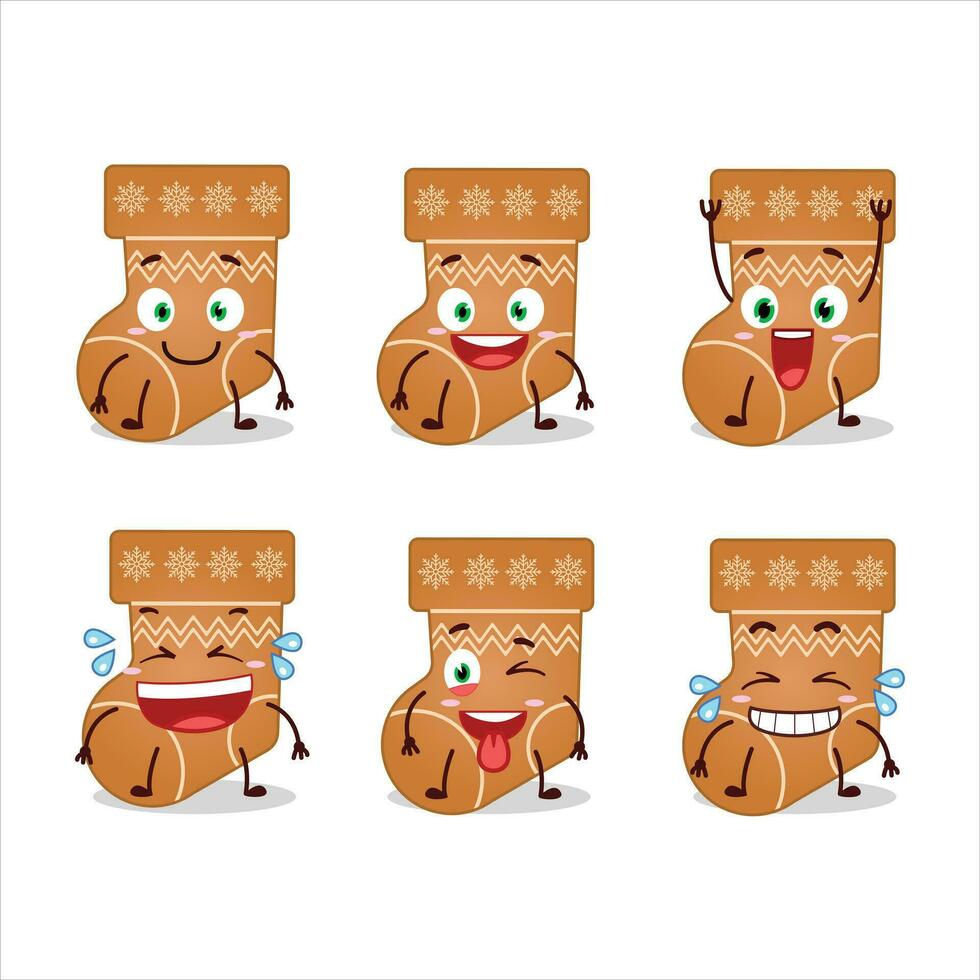 dibujos animados personaje de calcetines Galleta con sonrisa expresión vector