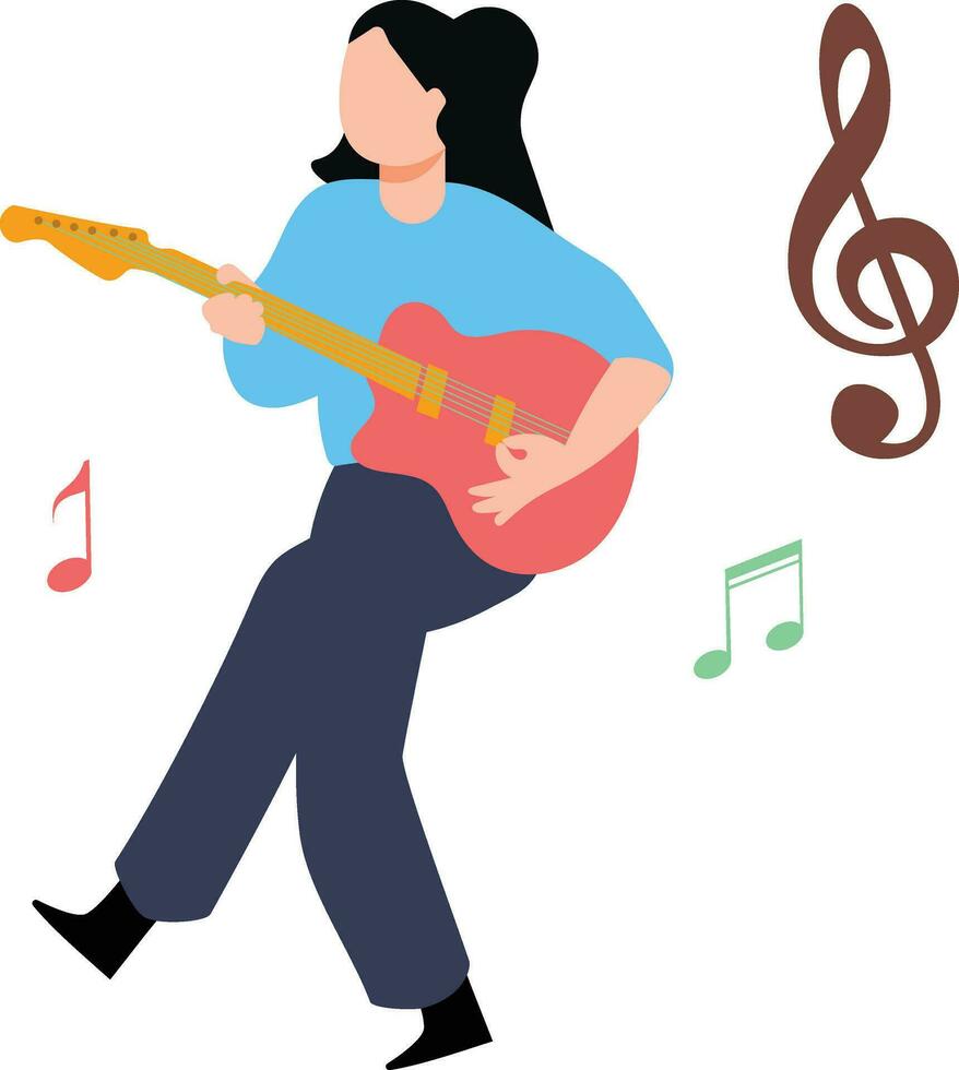 The boy is playing the violin and the girl is dancing. vector