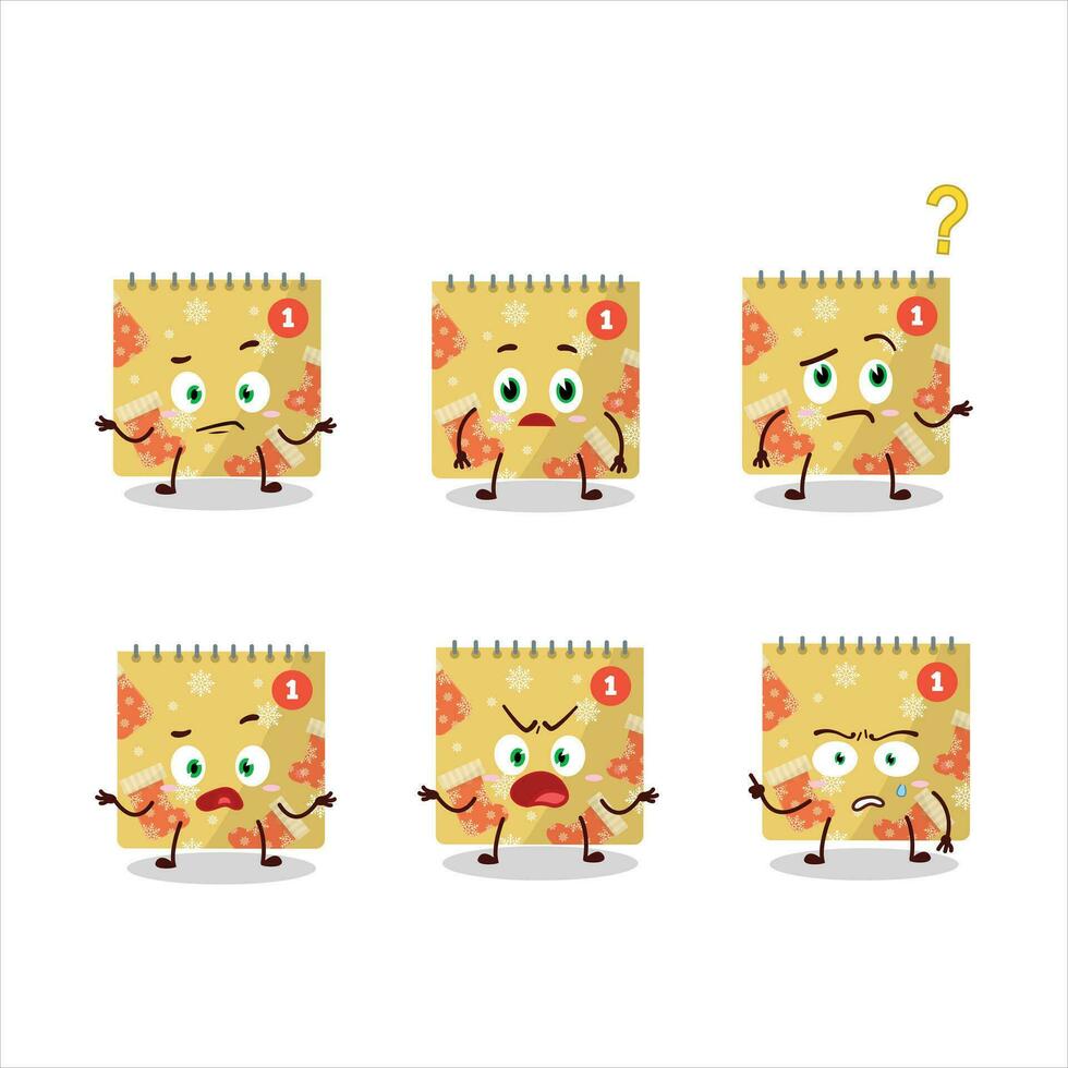 Cartoon character of 1st december calendar with what expression vector