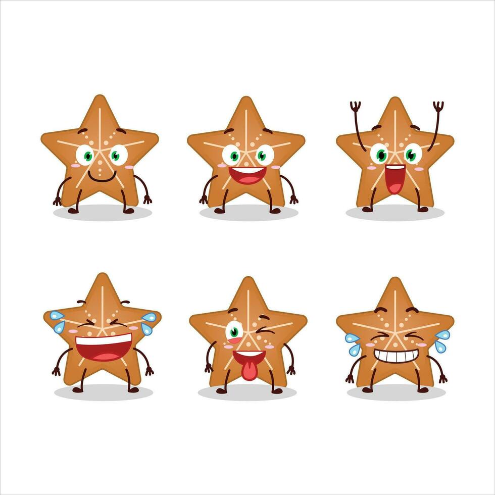 Cartoon character of stars cookie with smile expression vector