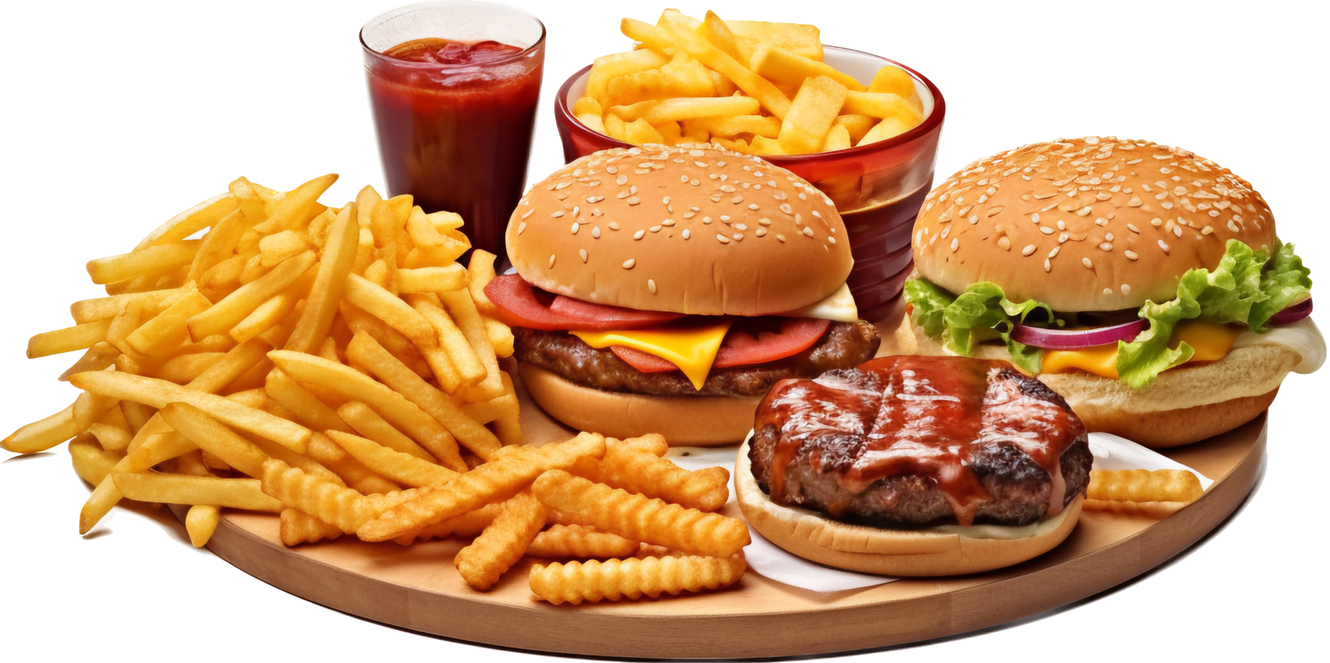 Fast food meal png with AI generated.