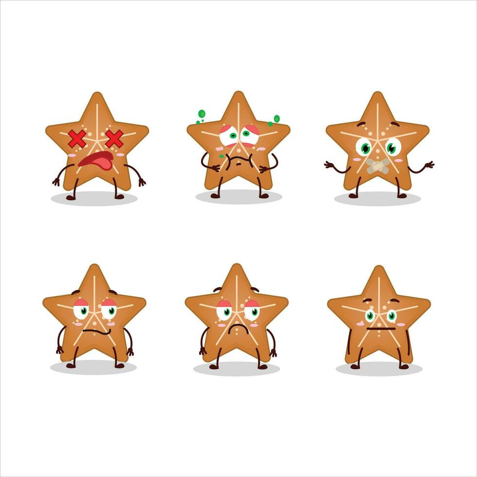 estrellas Galleta dibujos animados personaje con no expresión vector