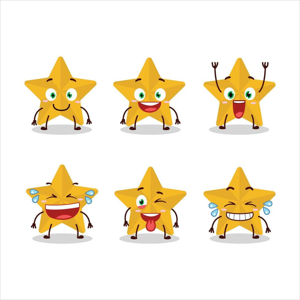 dibujos animados personaje de nuevo amarillo estrellas con sonrisa expresión vector