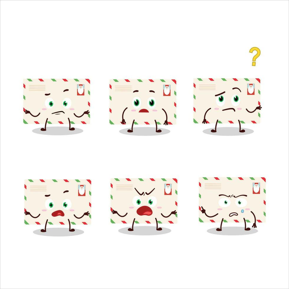Cartoon character of santa envelopes with what expression vector