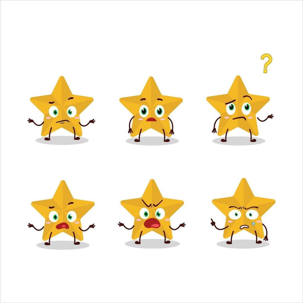Cartoon character of new yellow stars with what expression vector