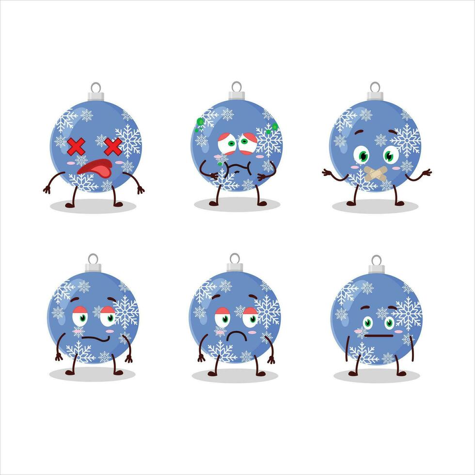 Christmas ball blue cartoon character with nope expression vector