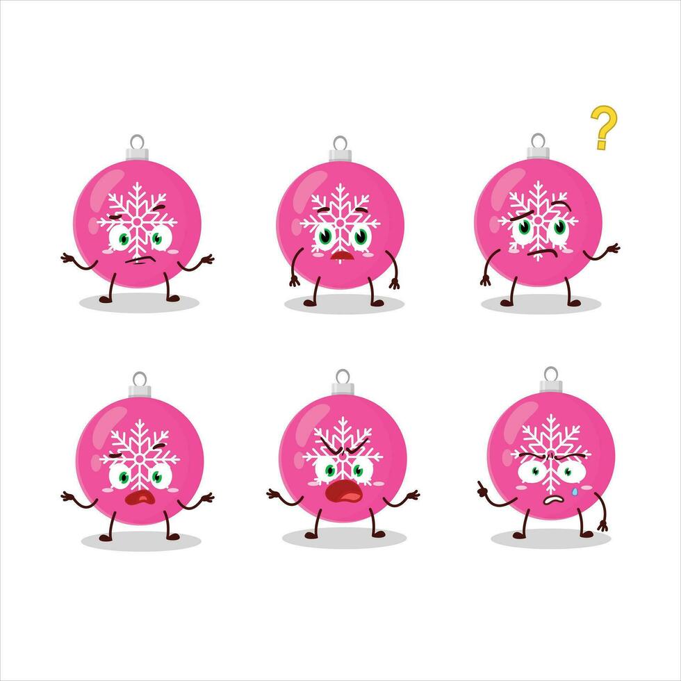 dibujos animados personaje de Navidad pelota rosado con qué expresión vector