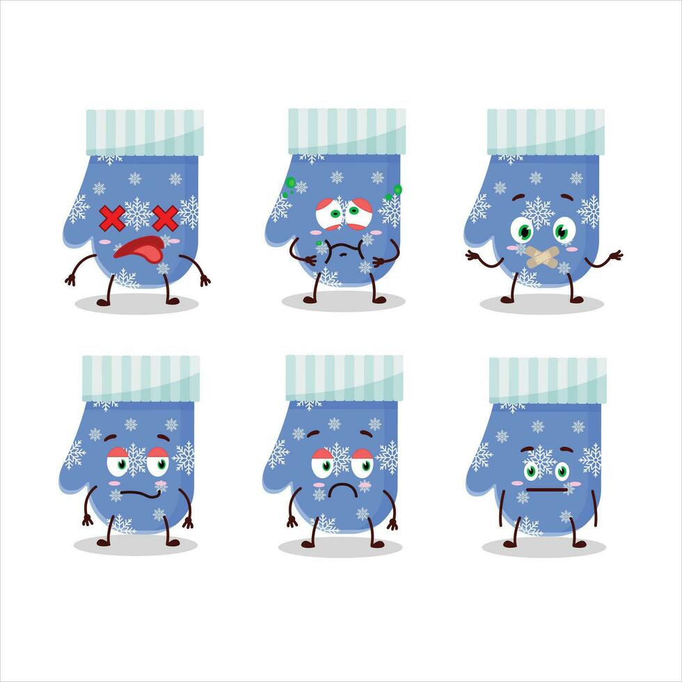 Blue gloves cartoon character with nope expression vector