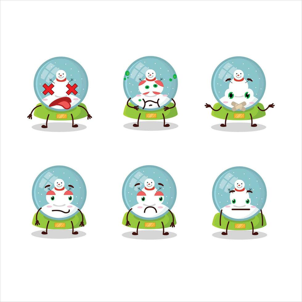 Snowball with snowman cartoon character with nope expression vector