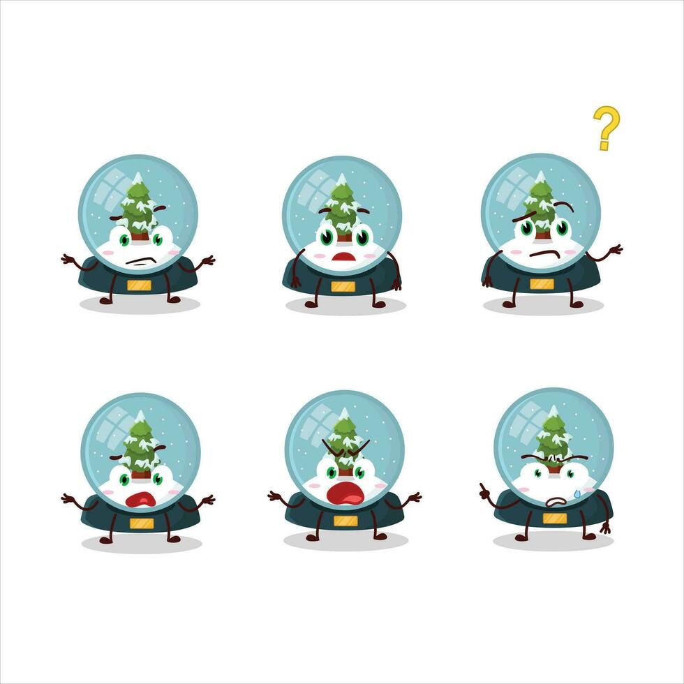 dibujos animados personaje de bola de nieve con árbol con qué expresión vector