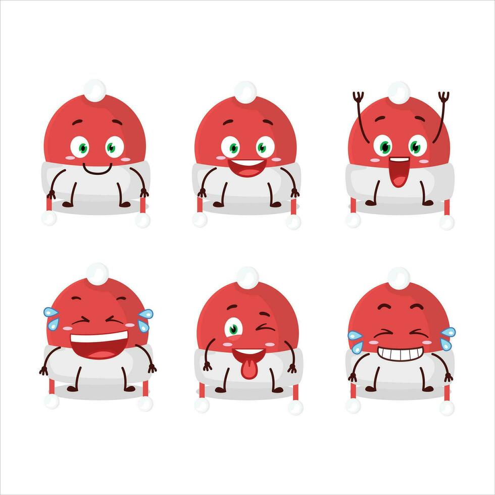 Cartoon character of christmas hat with smile expression vector