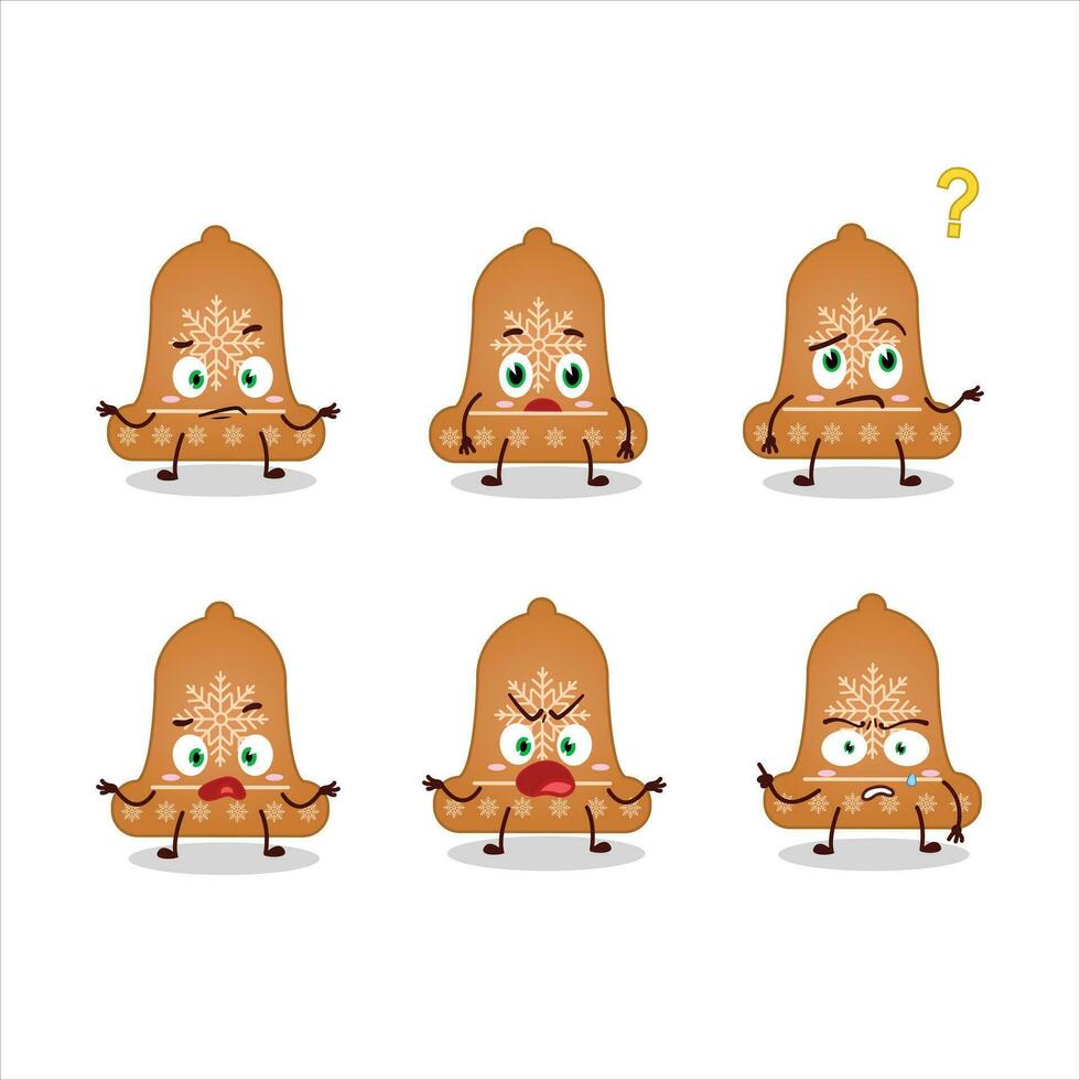 Cartoon character of bell cookie with what expression vector