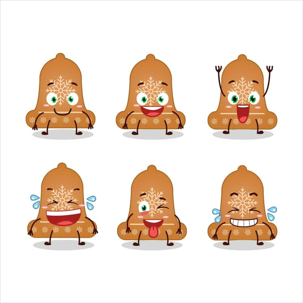 dibujos animados personaje de campana Galleta con sonrisa expresión vector