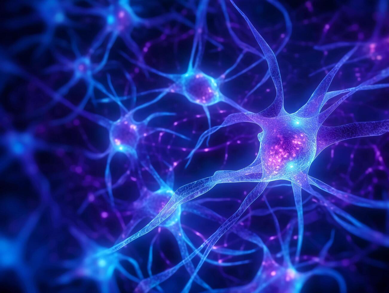 Abstract background of glowing neurons - photo