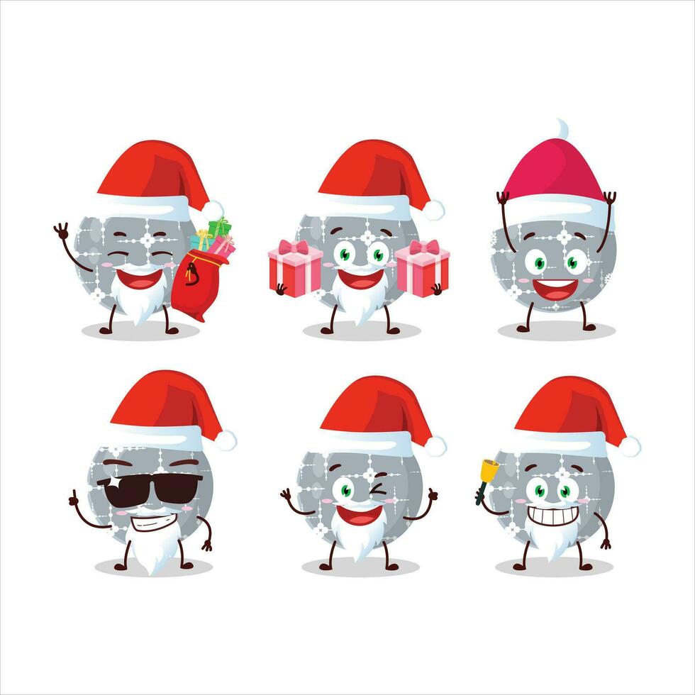 Papa Noel claus emoticones con Navidad pelota gris dibujos animados personaje vector