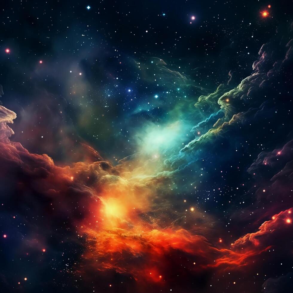 Abstract background of an outer space sky with nebula and stars - photo