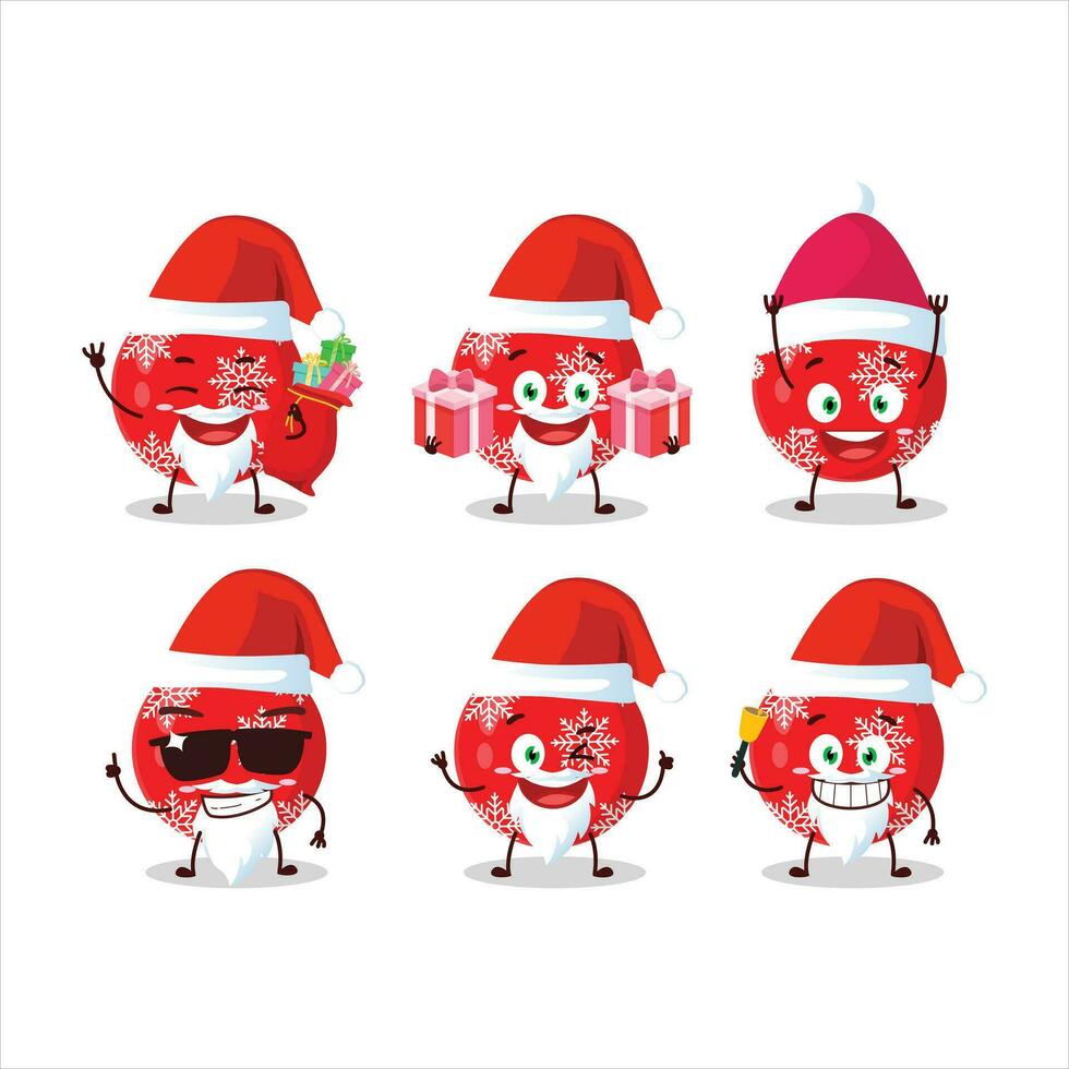 Santa Claus emoticons with christmas ball red cartoon character vector