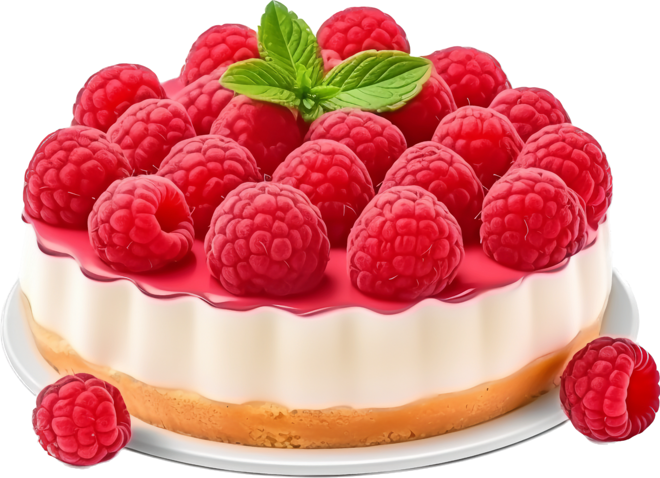 Raspberry charlotte png with AI generated