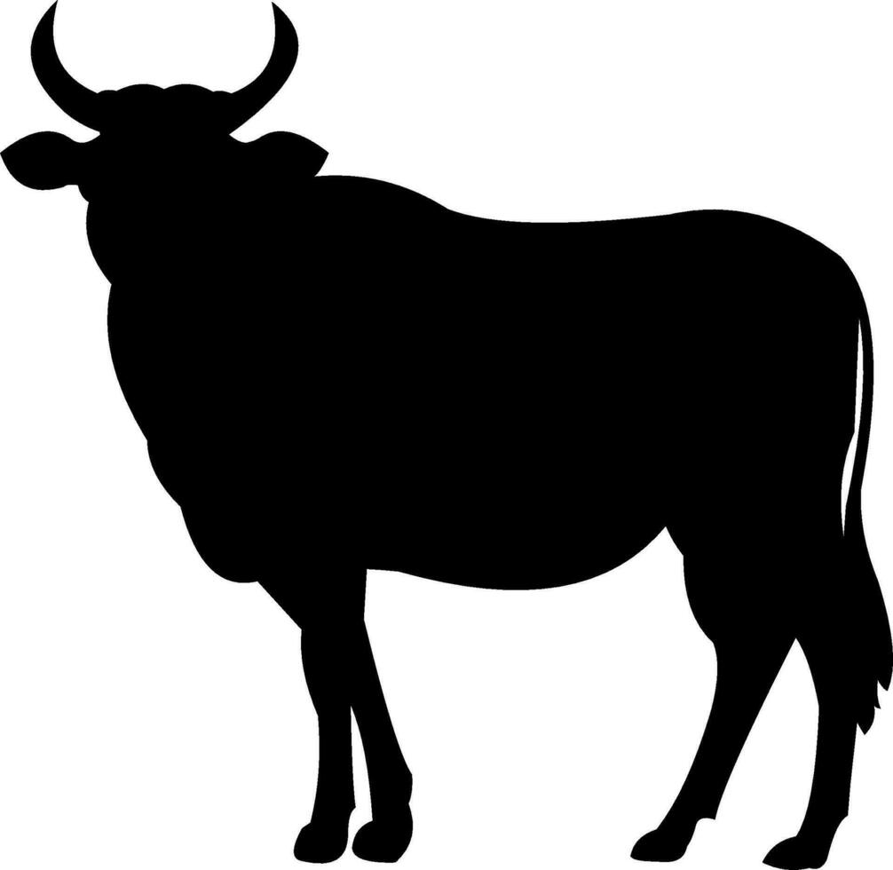 vector illustration of a cow animal silhouette