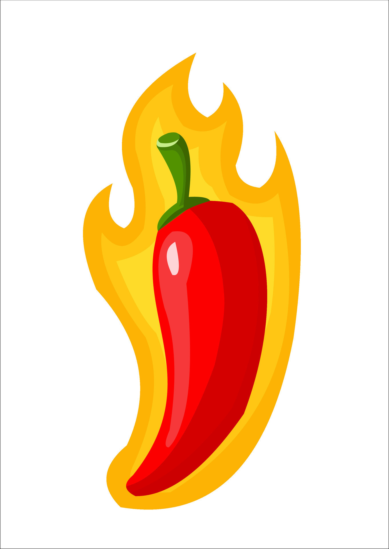 vector illustration of red pepper and fire 25066224 Vector Art at Vecteezy