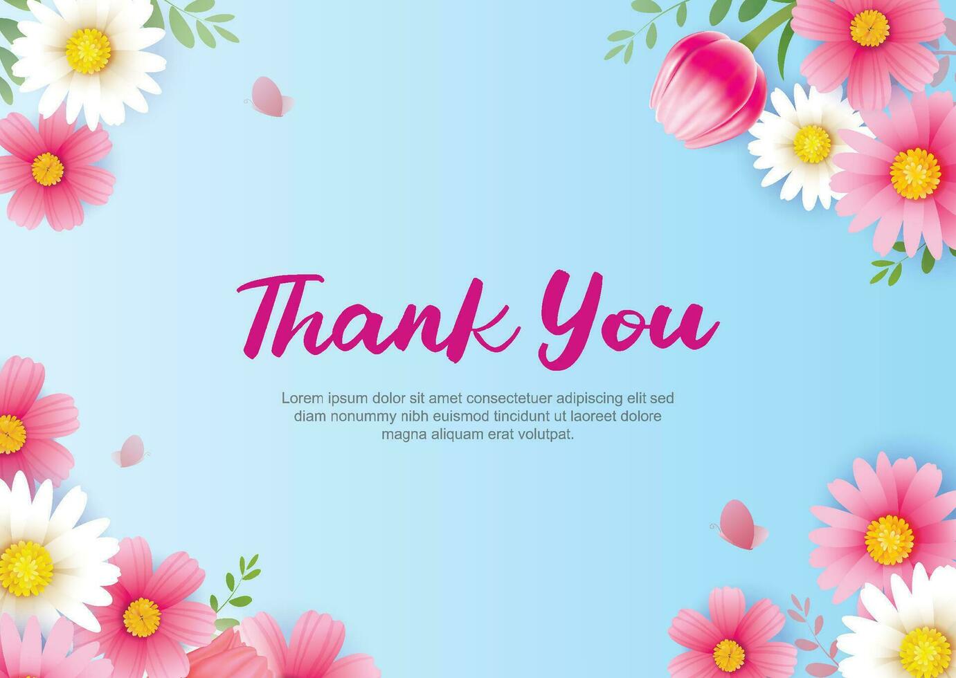 Thank you lettering greeting card. Thank you calligraphy handwritten card template background. vector