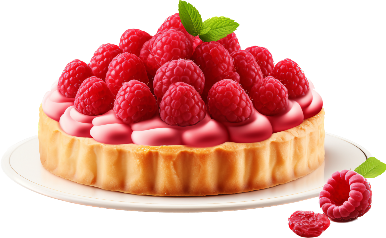 Raspberry charlotte png with AI generated