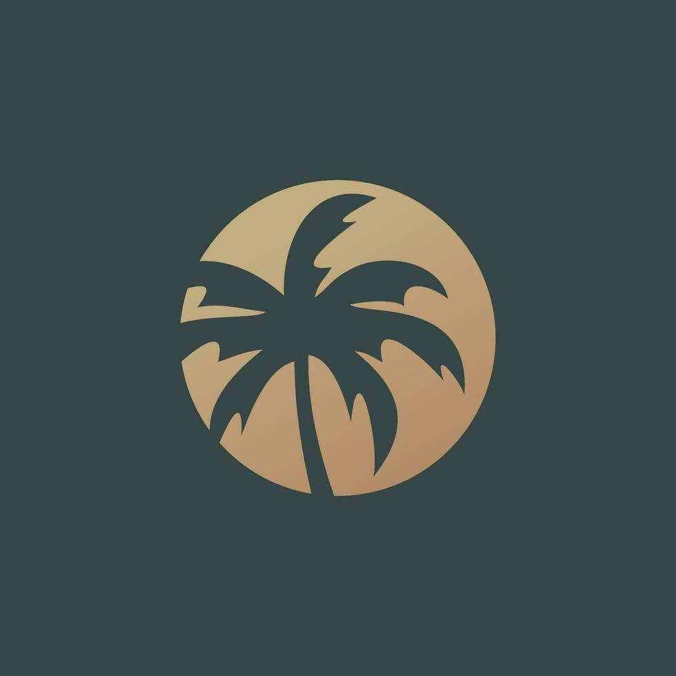 Palm tree with modern abstract concept logo design vector