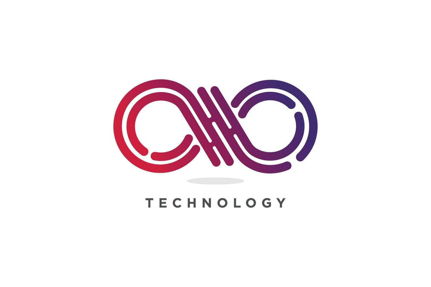 Infinity logo idea with modern creative technology concept vector