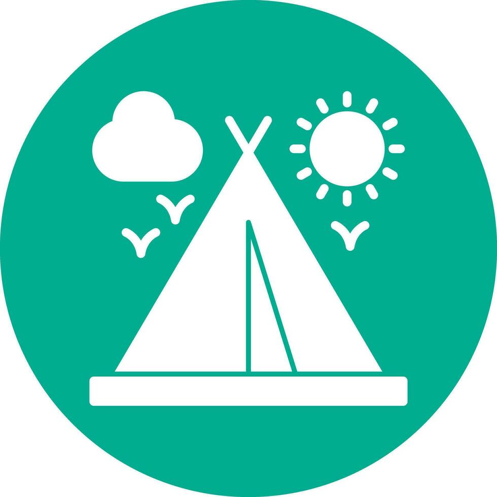 Camping tent Vector Icon Design