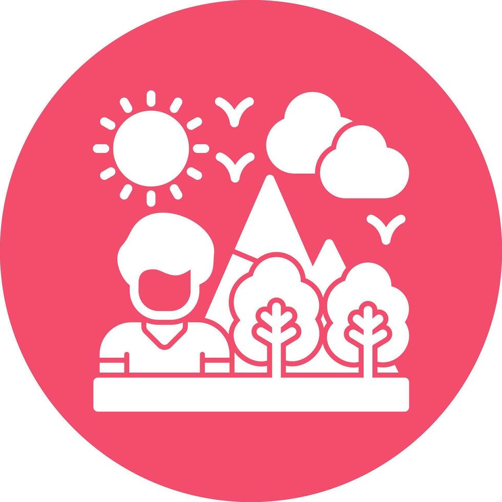 Hiking Vector Icon Design