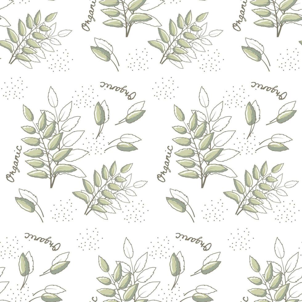 Seamless Organic Pattern with Twigs vector