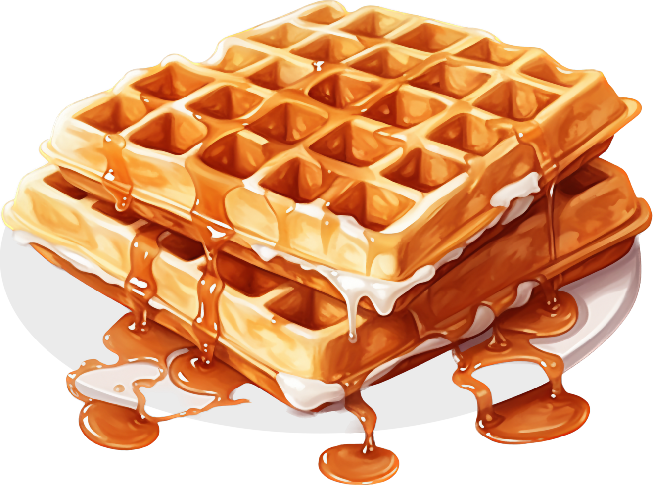 Waffle png with AI generated.