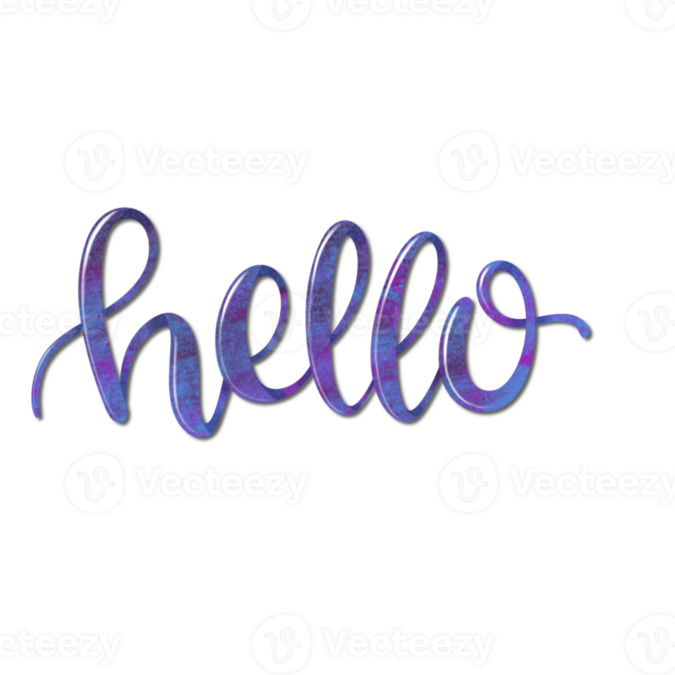 Hello hand drawn lettering png