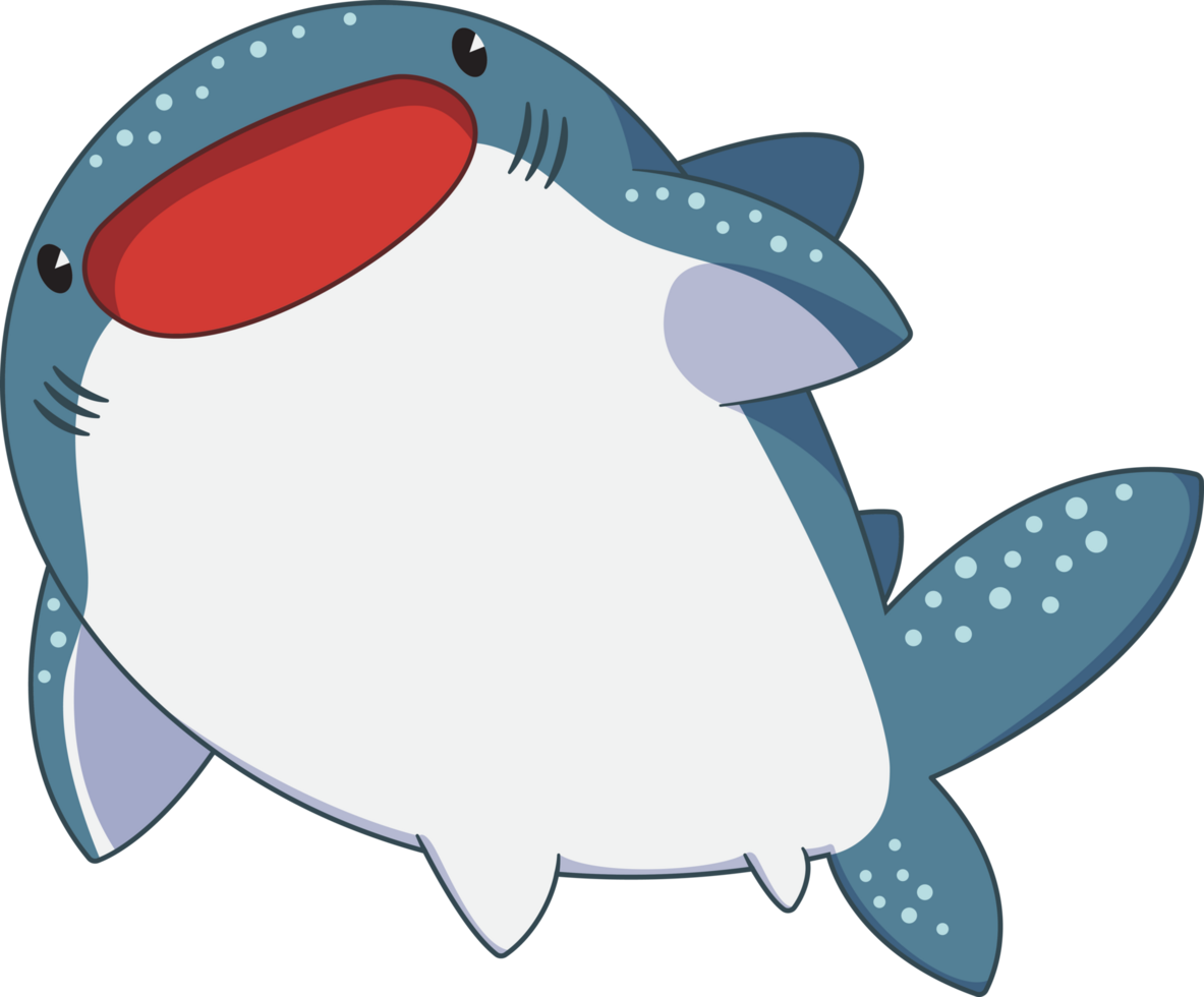 baleine requin mignonne dessin animé style png