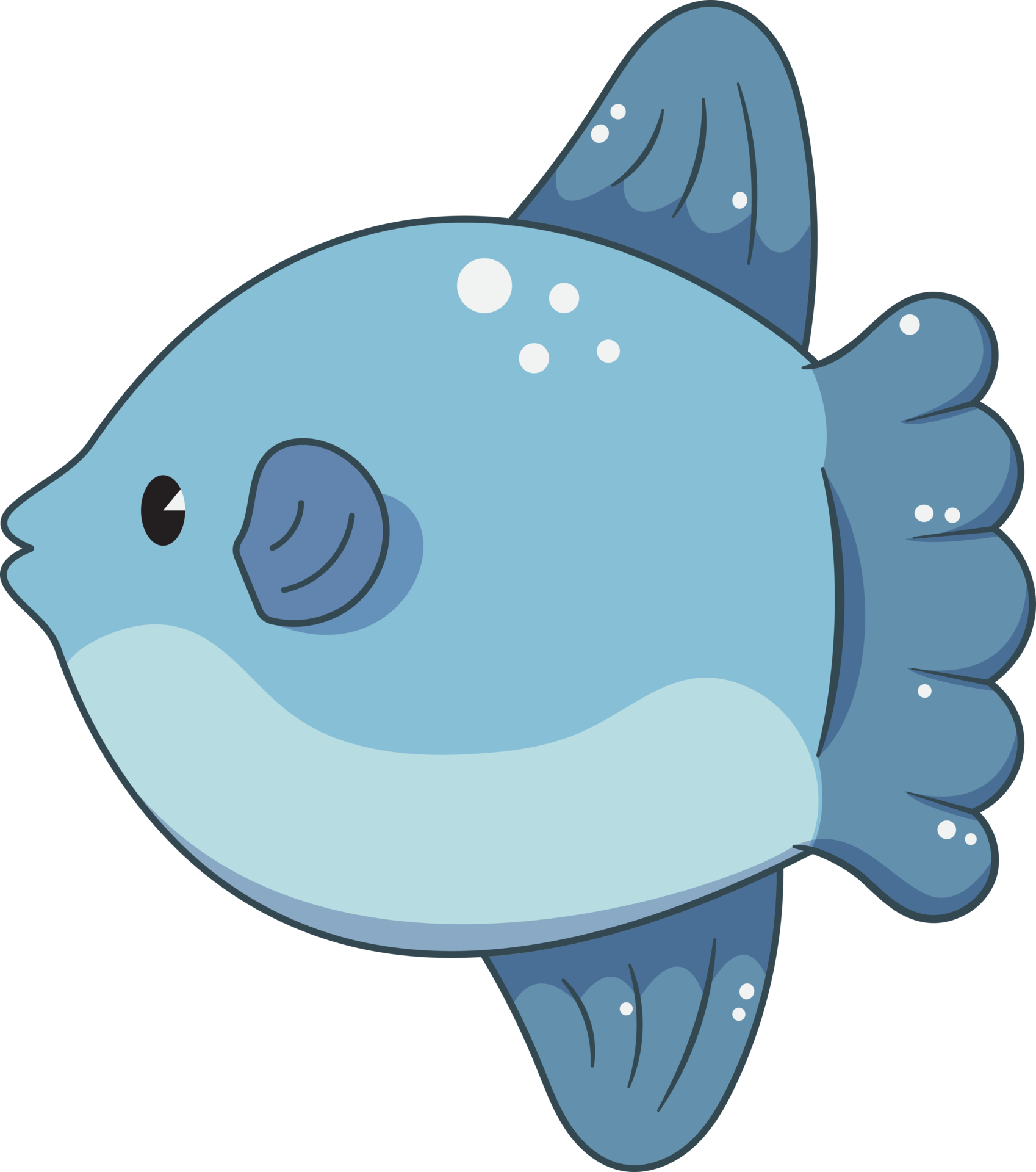 ocean sunfish cute cartoon style 25068156 PNG