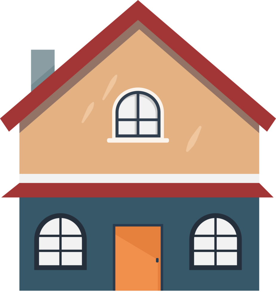 Residential House Illustrations in Flat Design Style Architecture, Cartoon. png