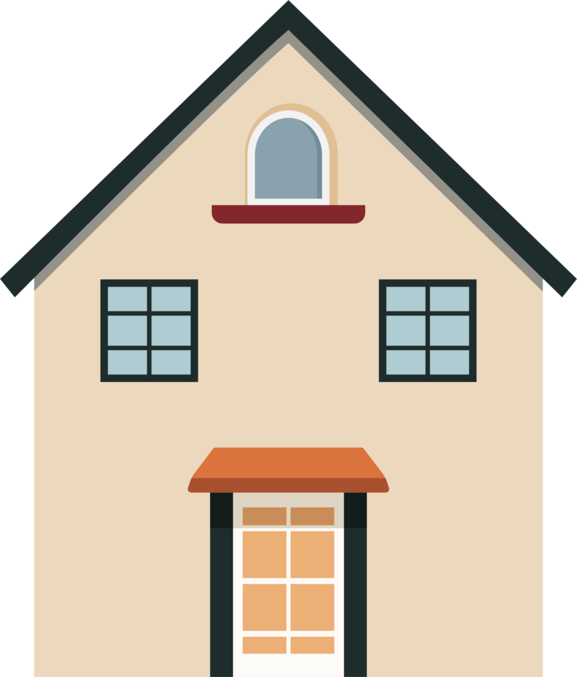 Residential House Illustrations in Flat Design Style Architecture, Cartoon. png