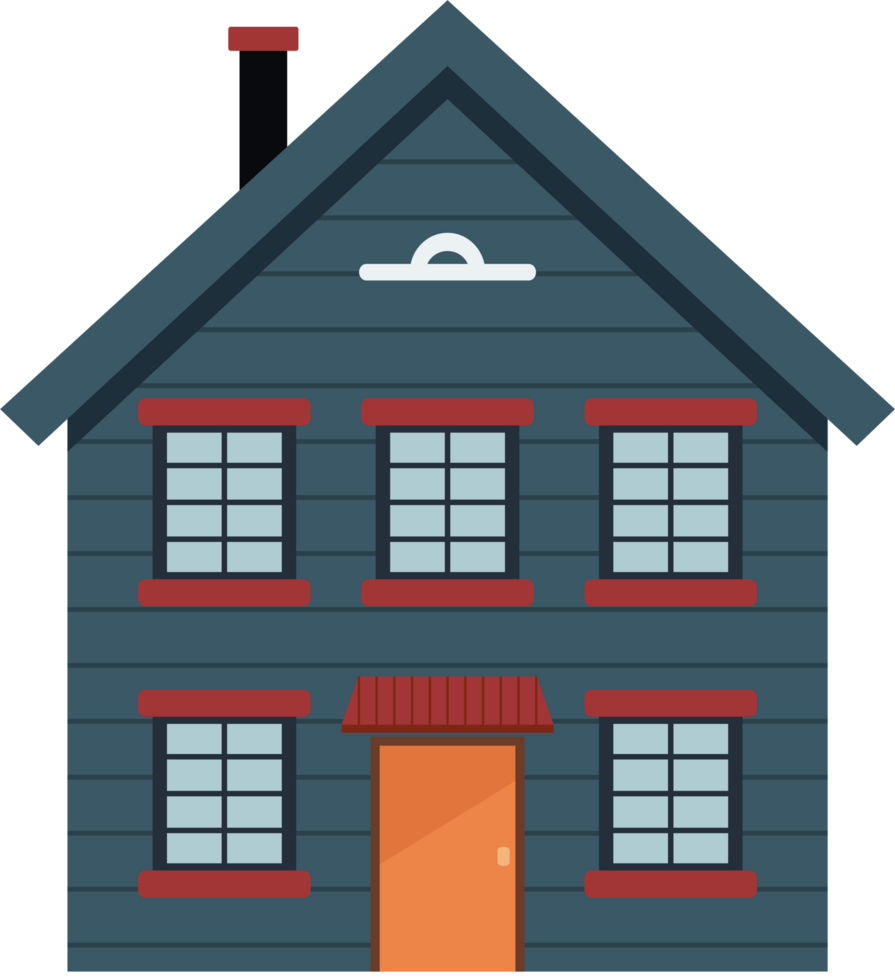 Residential House Illustrations in Flat Design Style Architecture, Cartoon. png