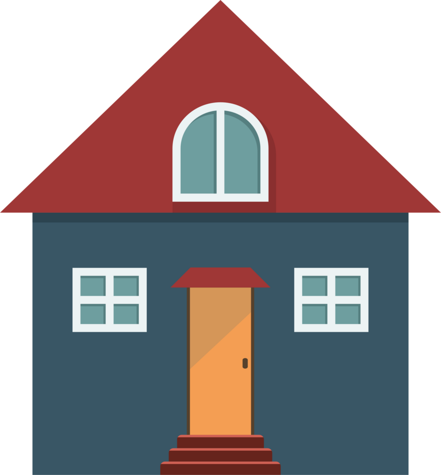 Residential House Illustrations in Flat Design Style Architecture, Cartoon. png